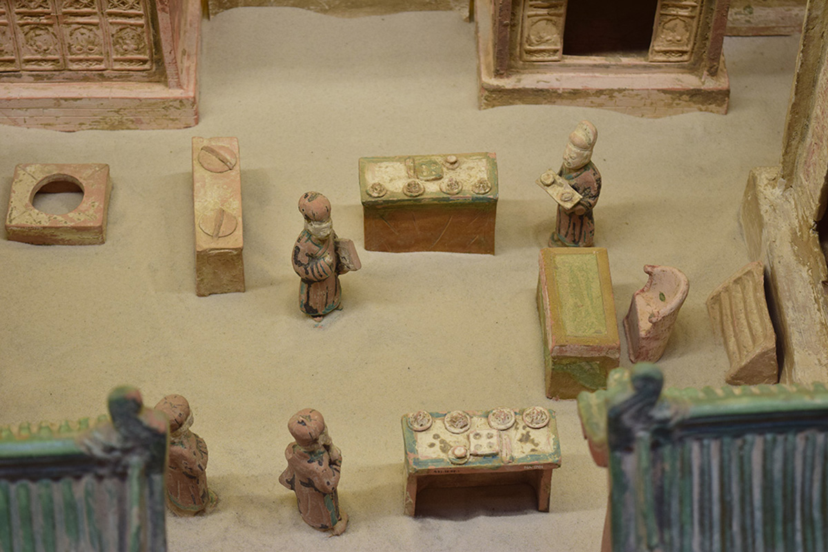 Ancient diorama set up displayed at the Royal Ontario Museum